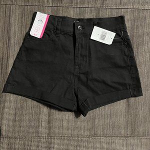 NoBoundaries NOBO Black Denim High Rise Shorts -Size 1 Junior